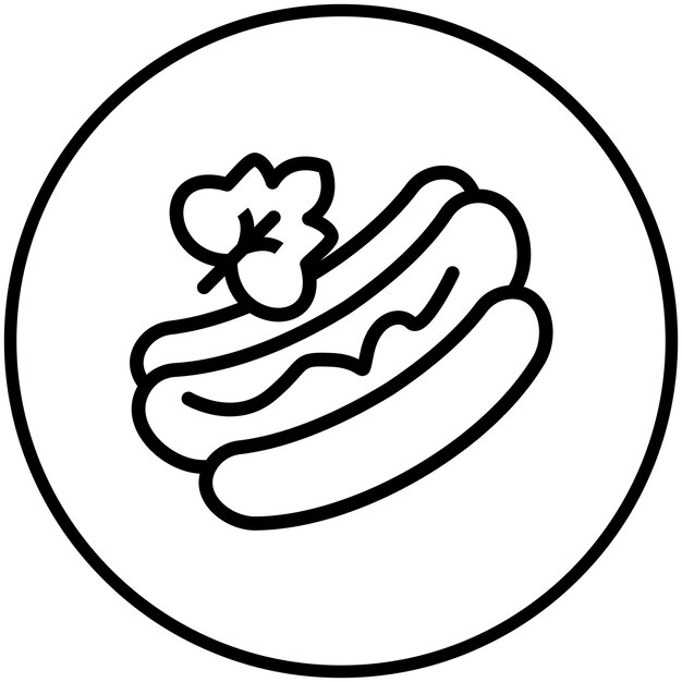 Ilustración del icono vectorial de Vegan Hot Dog del conjunto de iconos de Street Food