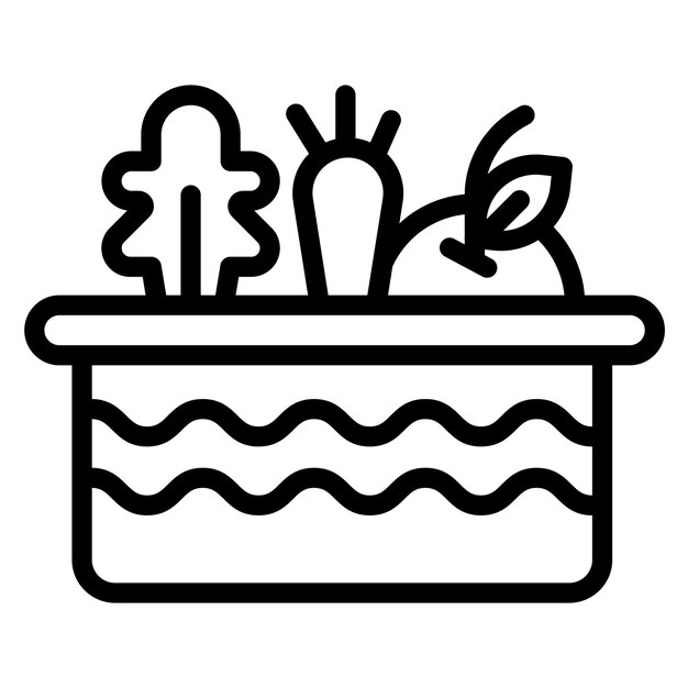 Ilustración del icono vectorial vegetal del conjunto de iconos del restaurante