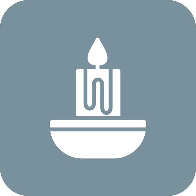 Ilustración del icono vectorial de la vela del conjunto de iconos de invierno