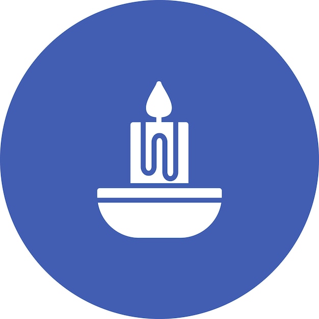 Ilustración del icono vectorial de la vela del conjunto de iconos de invierno