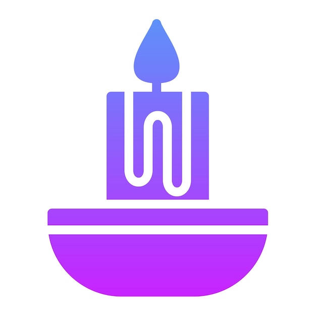 Ilustración del icono vectorial de la vela del conjunto de iconos de invierno