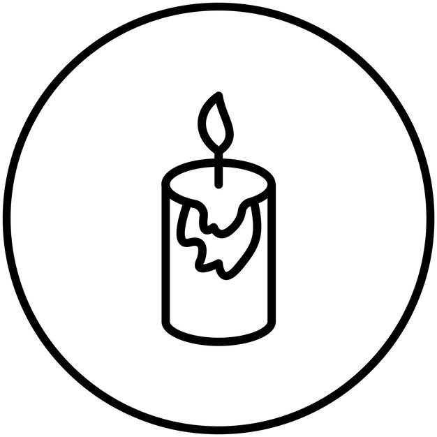 Ilustración del icono vectorial de la vela de Spa del conjunto de iconos de Spa
