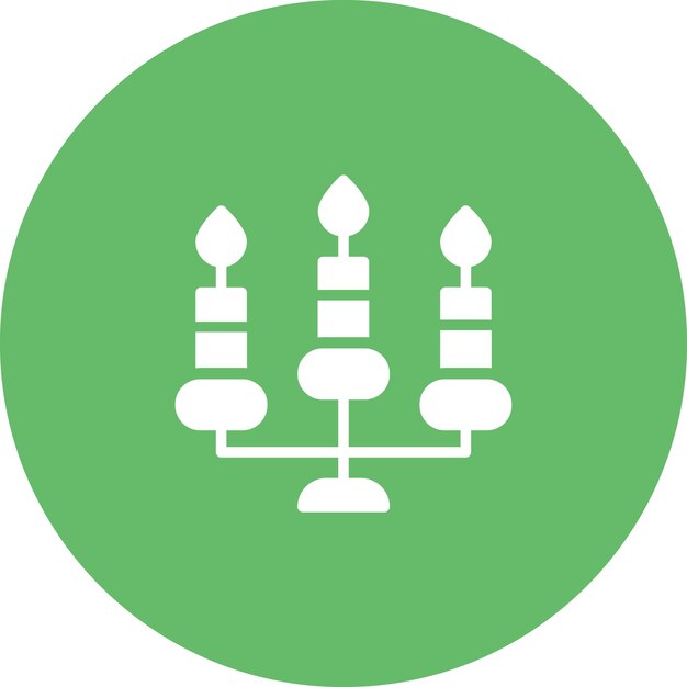 Ilustración del icono vectorial de las velas del conjunto de iconos del Año Nuevo