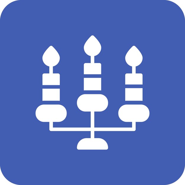Ilustración del icono vectorial de las velas del conjunto de iconos del Año Nuevo