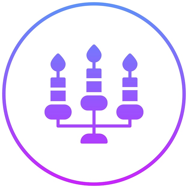 Ilustración del icono vectorial de las velas del conjunto de iconos del Año Nuevo