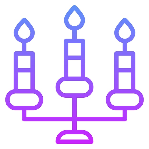 Ilustración del icono vectorial de las velas del conjunto de iconos del Año Nuevo