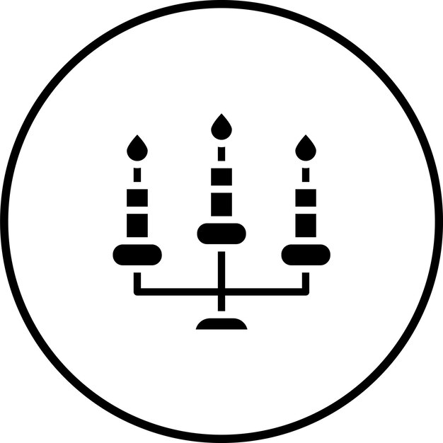 Ilustración del icono vectorial de las velas del conjunto de iconos de cumpleaños