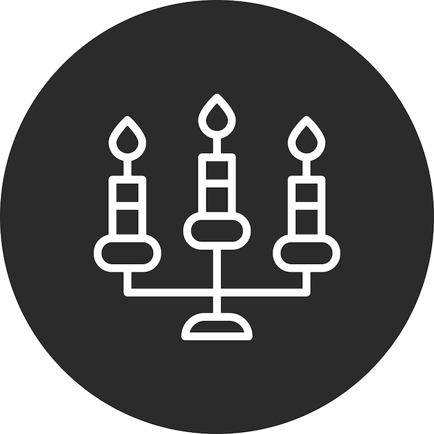 Ilustración del icono vectorial de las velas del conjunto de iconos de cumpleaños