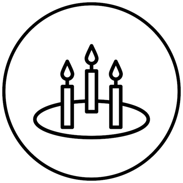 Ilustración del icono vectorial de las velas del conjunto de iconos de Fiestas y Celebraciones