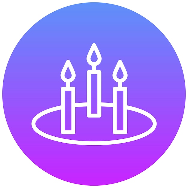 Ilustración del icono vectorial de las velas del conjunto de iconos de Fiestas y Celebraciones