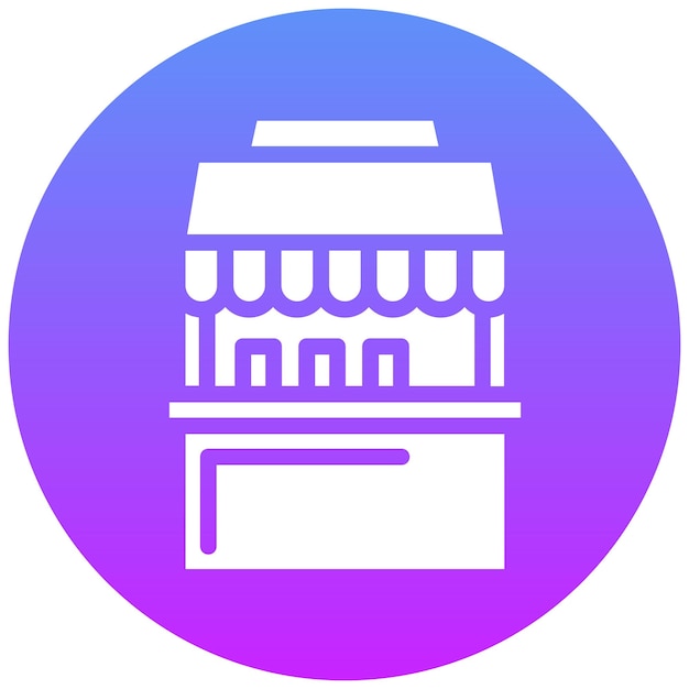 Ilustración del icono vectorial de Vendor Stall del conjunto de iconos de Festa Junina