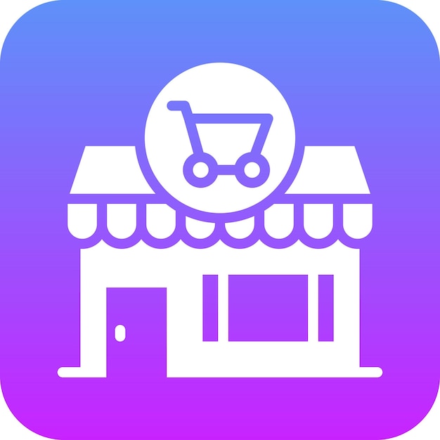 Ilustración del icono vectorial de venta al por menor del conjunto de iconos de Smart City