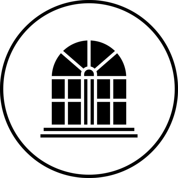Ilustración del icono vectorial de la ventana del conjunto de iconos interiores