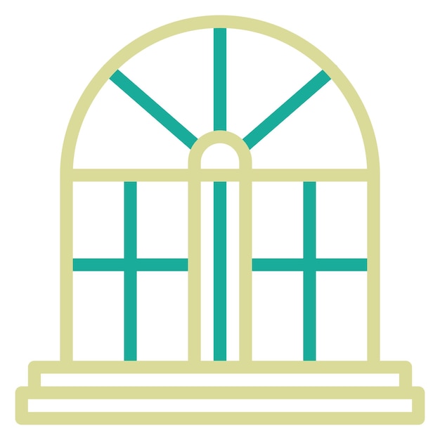Ilustración del icono vectorial de la ventana del conjunto de iconos interiores