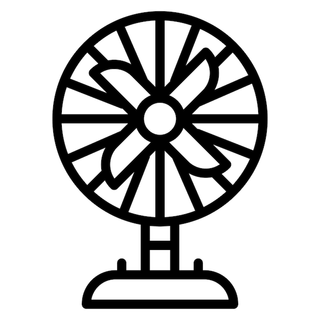 Ilustración del icono vectorial del ventilador del conjunto de iconos de Homeware