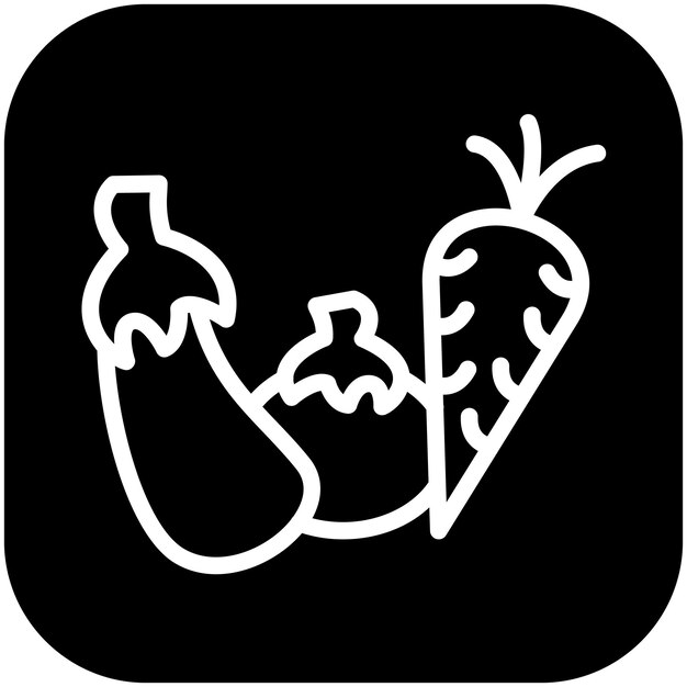 Ilustración del icono vectorial de verduras del conjunto de iconos de estilos de vida