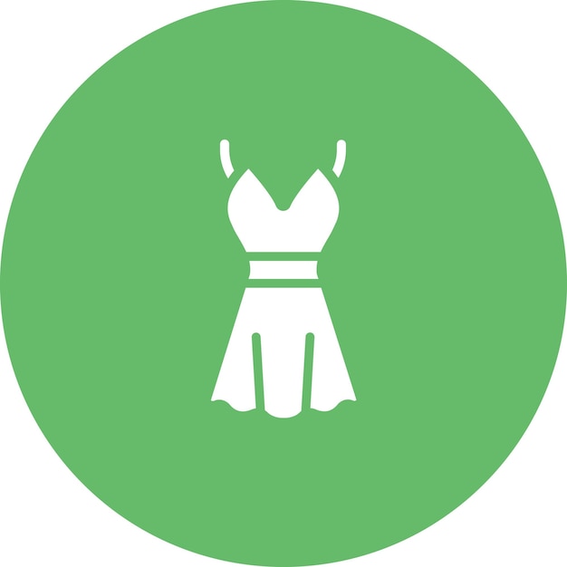 Ilustración del icono vectorial del vestido de cóctel del conjunto de iconos de ropa