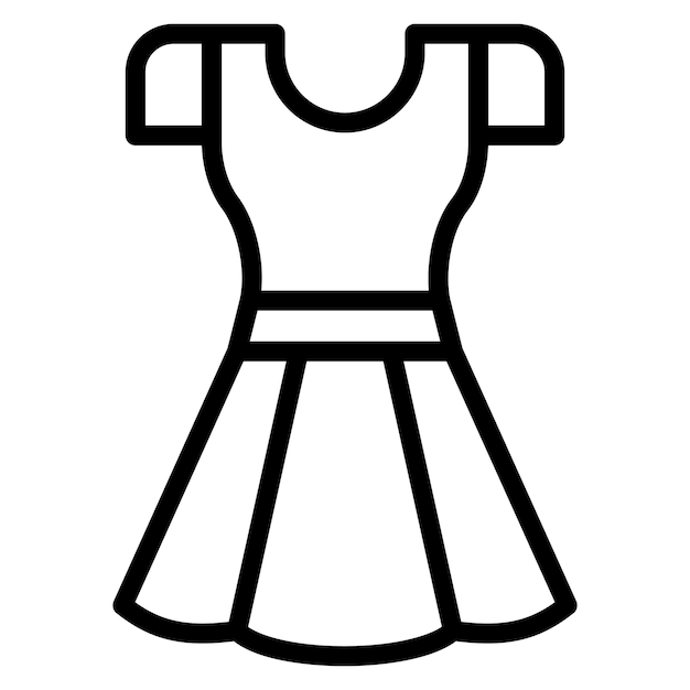 Ilustración del icono vectorial del vestido del conjunto de iconos del centro comercial