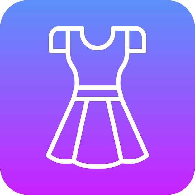 Ilustración del icono vectorial del vestido del conjunto de iconos del centro comercial
