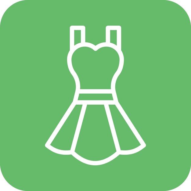 Ilustración del ícono vectorial del vestido del conjunto de íconos de moda