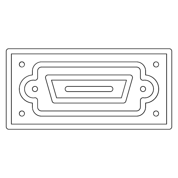 Ilustración del icono vectorial de Vga Port del conjunto de iconos de computadora y hardware