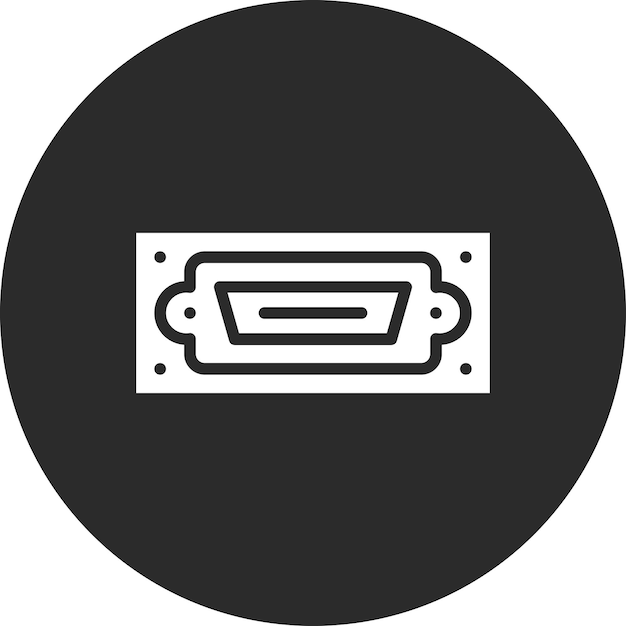Ilustración del icono vectorial de Vga Port del conjunto de iconos de computadora y hardware