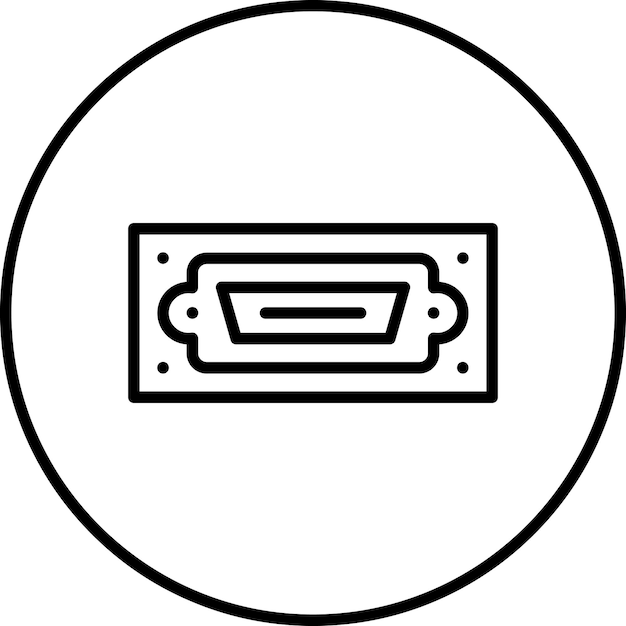 Ilustración del icono vectorial de Vga Port del conjunto de iconos de computadora y hardware