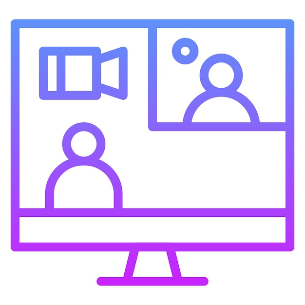 Ilustración de icono vectorial de video de la conferencia del conjunto de iconos de educación