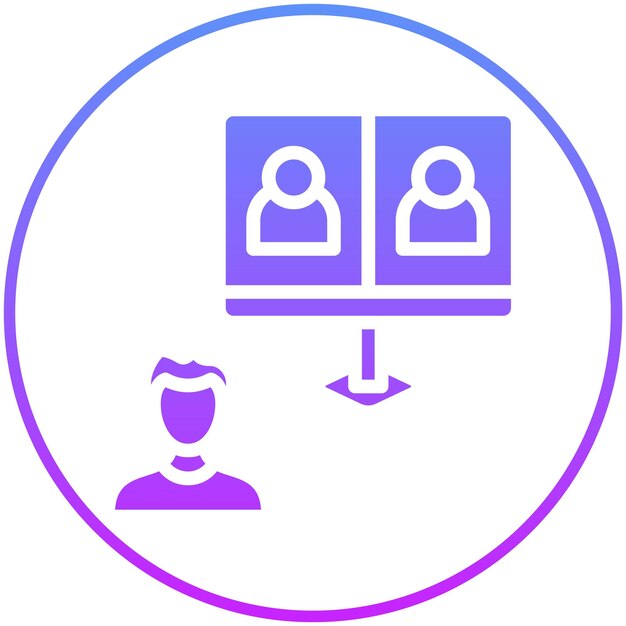 Ilustración de icono vectorial de video de la conferencia del conjunto de iconos de gestión de proyectos