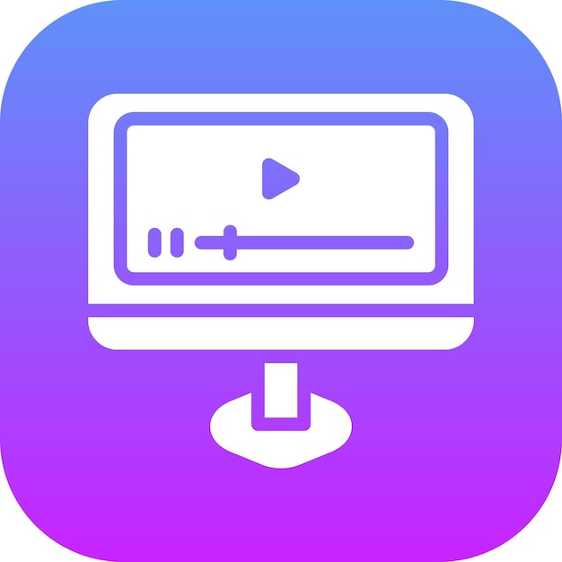 Ilustración de icono vectorial de video del conjunto de iconos de educación de OnGRCG