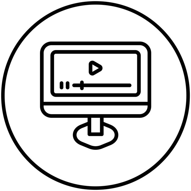 Ilustración de icono vectorial de video del conjunto de iconos de educación OnLSCE