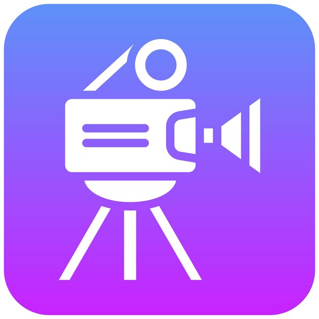 Ilustración del icono vectorial de videografía del conjunto de iconos de cine