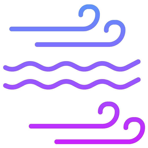 Ilustración del icono vectorial del viento del conjunto de iconos de otoño