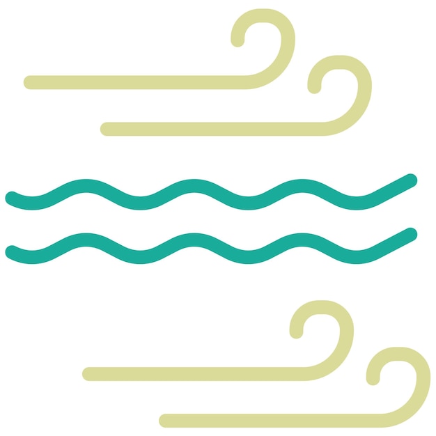 Ilustración del icono vectorial del viento del conjunto de iconos de otoño