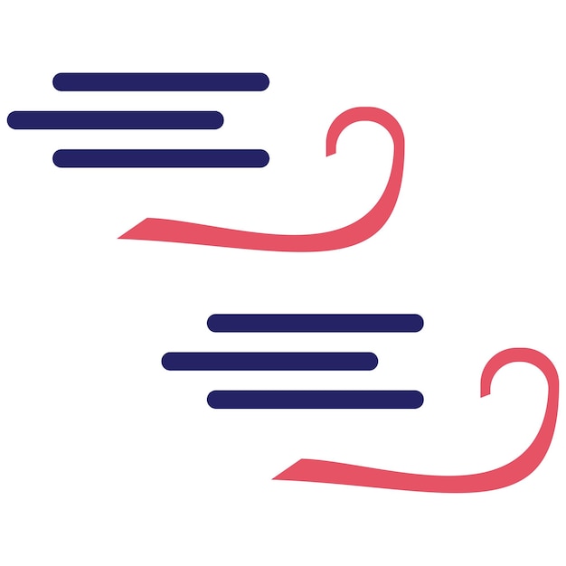 Ilustración del icono vectorial del viento del conjunto de iconos del tiempo