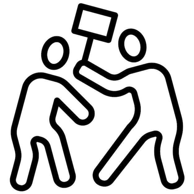 Ilustración de icono vectorial violento de la protesta y la desobediencia civil