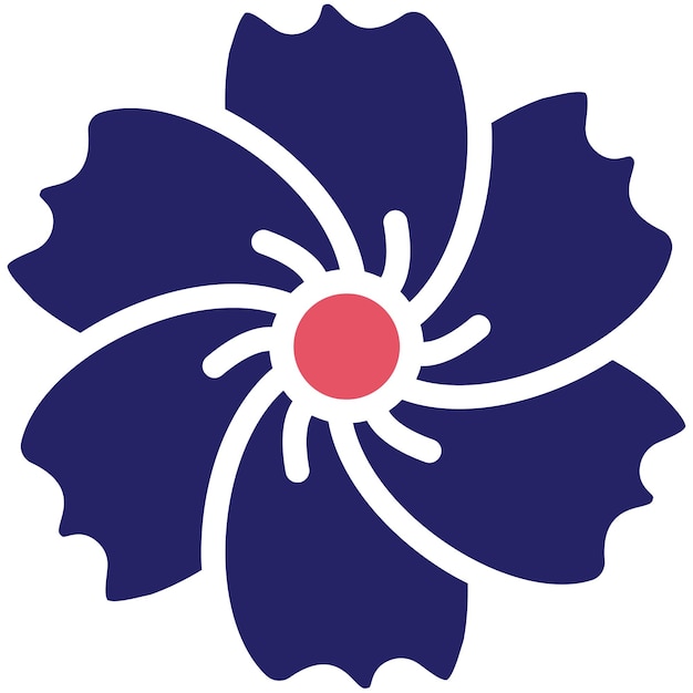 Ilustración del icono vectorial violeta del conjunto de iconos de flores