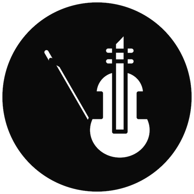 Ilustración del icono vectorial del violín del conjunto de iconos funerarios