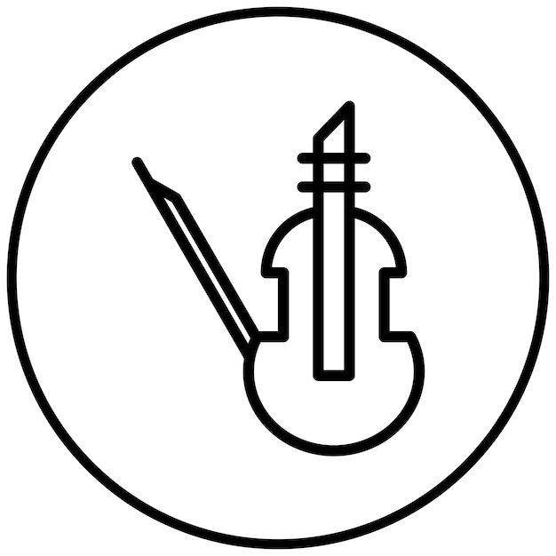 Ilustración del icono vectorial del violín del conjunto de iconos funerarios