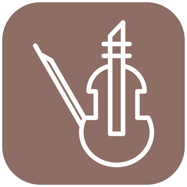 Ilustración del icono vectorial del violín del conjunto de iconos funerarios