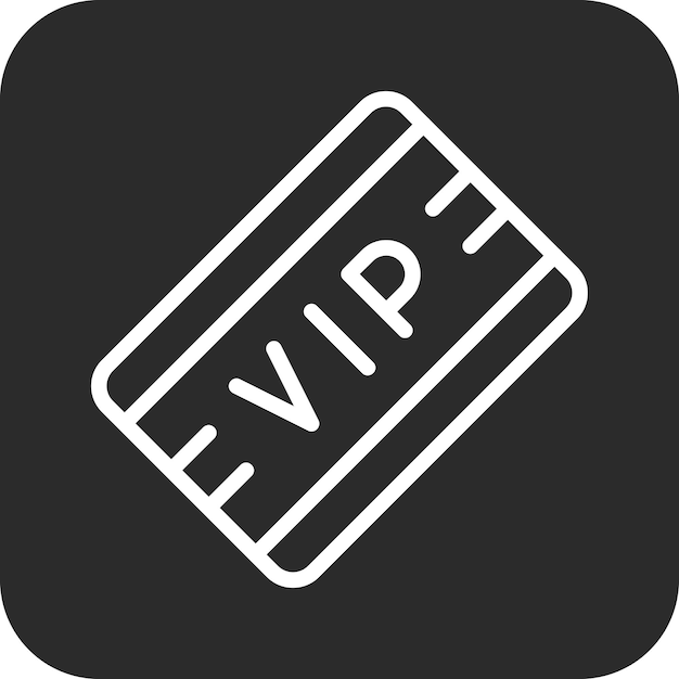 Ilustración del icono vectorial de VIP Pass del conjunto de iconos del Año Nuevo