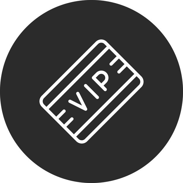 Ilustración del icono vectorial de VIP Pass del conjunto de iconos del Año Nuevo