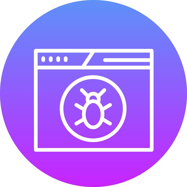 Ilustración del icono vectorial de virus de la computadora portátil del conjunto de iconos de seguridad cibernética