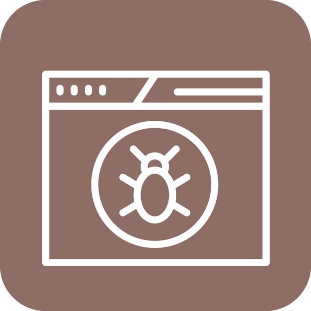 Ilustración del icono vectorial de virus de la computadora portátil del conjunto de iconos de seguridad cibernética