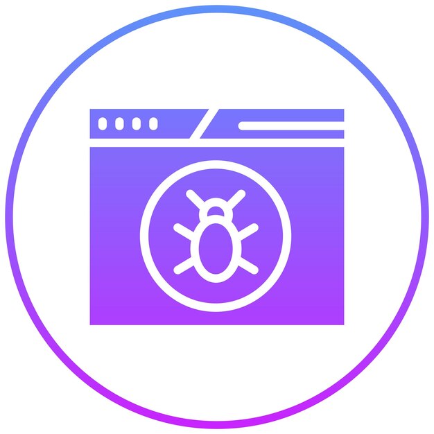 Ilustración del icono vectorial de virus de la computadora portátil del conjunto de iconos de seguridad cibernética
