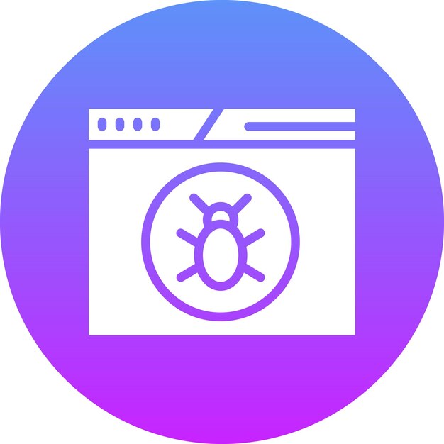 Ilustración del icono vectorial de virus de la computadora portátil del conjunto de iconos de seguridad cibernética