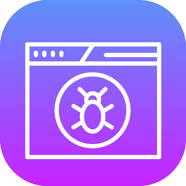 Ilustración del icono vectorial de virus de la computadora portátil del conjunto de iconos de seguridad cibernética
