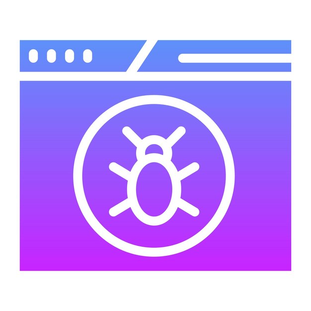 Ilustración del icono vectorial de virus de la computadora portátil del conjunto de iconos de seguridad cibernética
