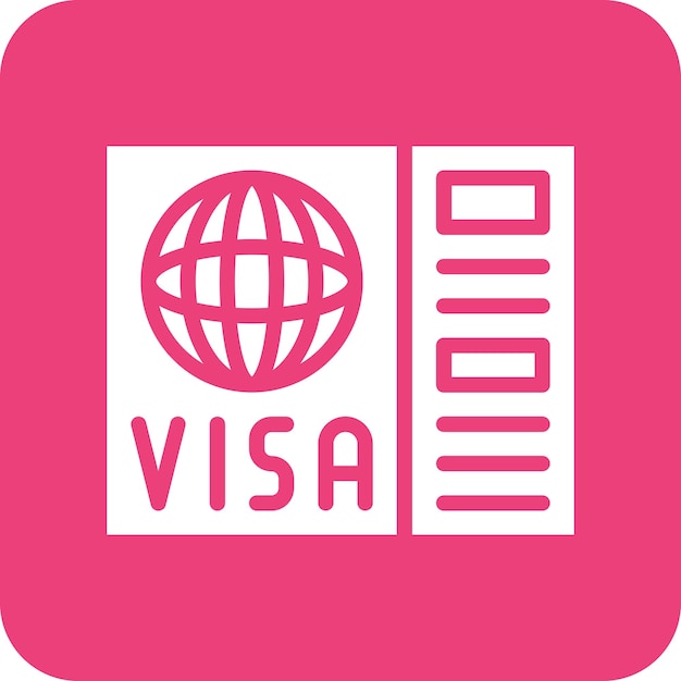 Ilustración del icono vectorial de Visa del conjunto de iconos de Inmigración