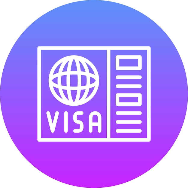 Ilustración del icono vectorial de Visa del conjunto de iconos de Inmigración